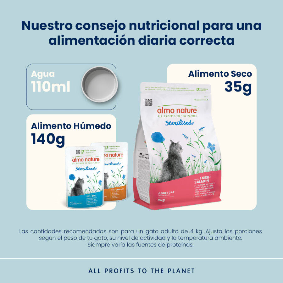 2 kg Almo Nature Sterilised de Salmon pienso para gatos, , large Imagen numero 3